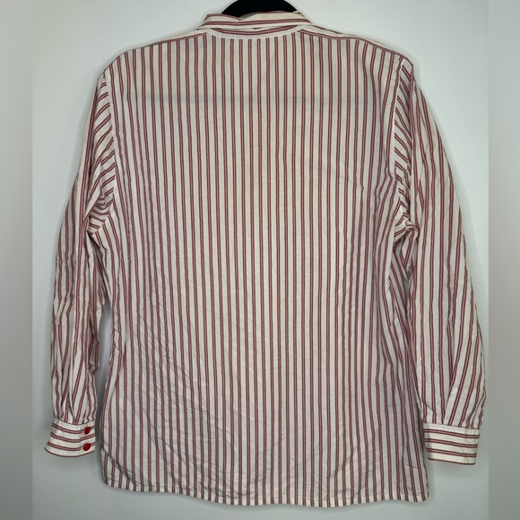 Vintage Betty Barclay Red White Striped hat embroidery Button-Up Shirt size 12 - Picture 11 of 12